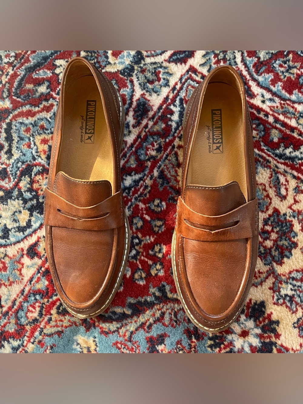 PIKOLINOS Aldaya Women’s Penny Loafers in Brown Cuero - Size 39 8.5 - Picture 3 of 12
